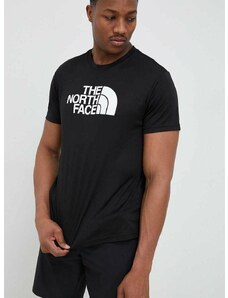 The North Face sportos póló Reaxion Easy fekete, nyomott mintás
