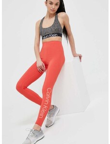 Calvin Klein Performance edzős legging Essentials narancssárga, nyomott mintás