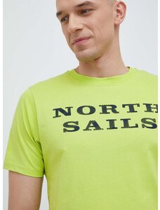 North Sails pamut póló zöld, nyomott mintás
