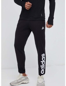 adidas edzőnadrág fekete, nyomott mintás