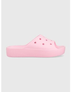 Crocs papucs Classic Platform Slide rózsaszín, női, platformos, 208180
