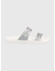 Crocs papucs Classic Glitter II Sandal ezüst, női, 207769