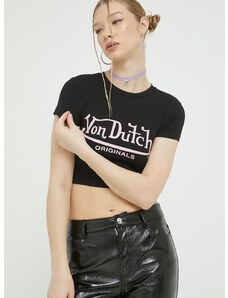 Von Dutch t-shirt női, fekete