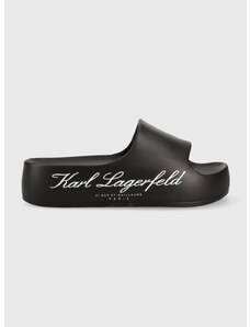 Karl Lagerfeld papucs KOBO II fekete, női, platformos, KL86000