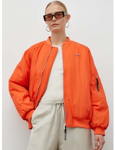 Résumé bomber dzseki női, narancssárga, téli, oversize