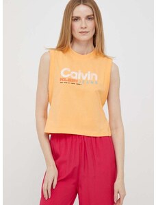 Calvin Klein Jeans pamut top narancssárga