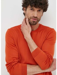 BOSS gyapjú pulóver könnyű, férfi, narancssárga