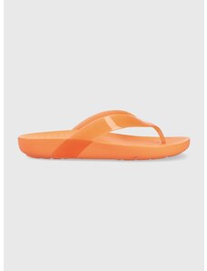Crocs flip-flop Splash Glossy Flip narancssárga, női, lapos talpú, 208534
