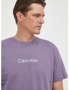 Calvin Klein pamut póló lila, mintás