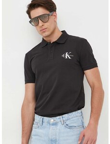 Calvin Klein Jeans poló fekete, férfi, nyomott mintás