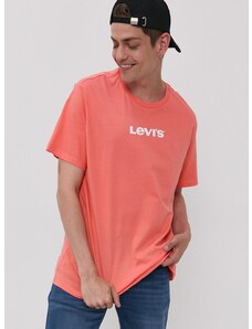 Levi's t-shirt narancssárga, férfi, nyomott mintás