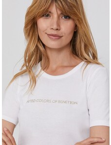 United Colors of Benetton pamut póló fehér