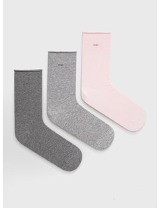 Calvin Klein zokni (3 pár) rózsaszín, női