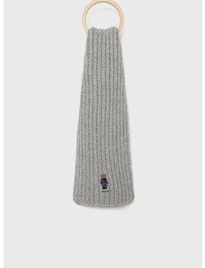 Polo Ralph Lauren sál gyapjú keverékből szürke, nyomott mintás
