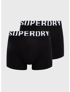 Superdry boxeralsó (2-pack) fekete