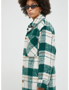 Abercrombie & Fitch rövid kabát női, zöld, átmeneti, oversize