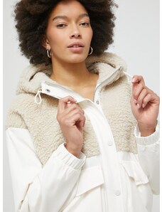 Abercrombie & Fitch rövid kabát női, bézs, átmeneti, oversize
