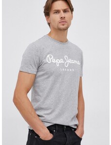Pepe Jeans t-shirt Original Stretch szürke, nyomott mintás