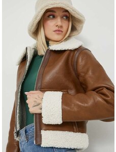 Abercrombie & Fitch rövid kabát női, barna, átmeneti