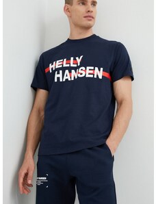 Helly Hansen pamut póló sötétkék, nyomott mintás