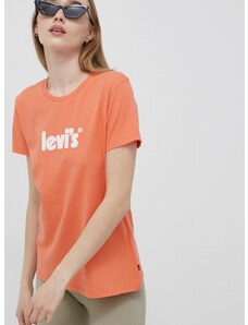 Levi's pamut póló narancssárga