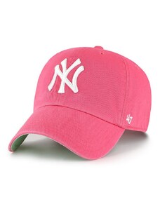 47brand sapka MLB New York Yankees rózsaszín, nyomott mintás