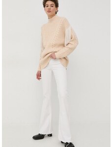 Bruuns Bazaar pulóver meleg, női, bézs, félgarbó nyakú