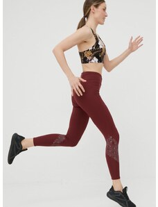 adidas Performance legging futáshoz Own The Run HB9238 bordó, női, nyomott mintás