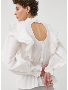 Bruuns Bazaar blúz pamutból fehér, női, sima