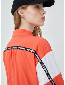 Superdry rövid kabát női, narancssárga, átmeneti, oversize