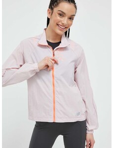 New Balance kabát futáshoz Printed Impact Run Light Pack rózsaszín, átmeneti, oversize