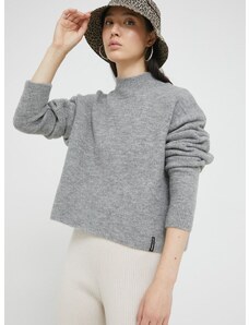 Superdry pulóver női, szürke, félgarbó nyakú