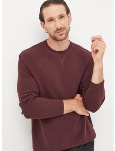 Sisley pamut pulóver könnyű, férfi, bordó