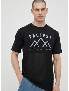 Protest kerékpáros póló Prtcornet fekete, nyomott mintás