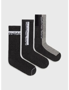 Calvin Klein zokni (3 pár) szürke, férfi
