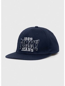 Tommy Jeans pamut baseball sapka sötétkék, nyomott mintás