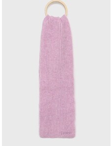 Superdry sál gyapjú keverékből rózsaszín, mintás