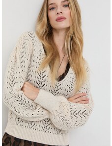 Morgan gyapjúkeverék pulóver könnyű, női, bézs
