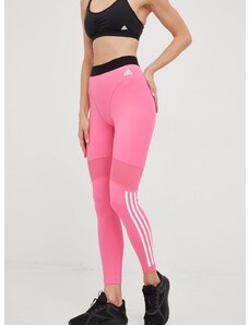 adidas Performance edzős legging Hyperglam 3-stripes rózsaszín, női, nyomott mintás