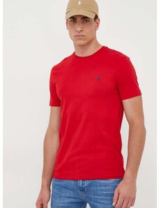 Polo Ralph Lauren pamut póló piros, férfi, sima