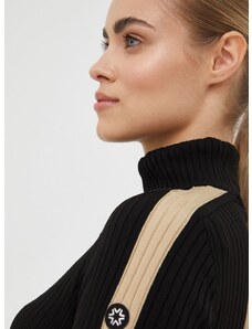 Newland pulóver női, fekete, félgarbó nyakú