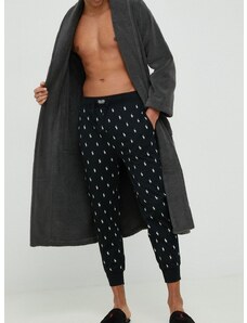 Polo Ralph Lauren pamut pizsamanadrág fekete, mintás