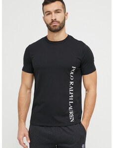 Polo Ralph Lauren pizsama póló fekete, nyomott mintás