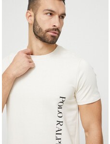 Polo Ralph Lauren pizsama póló bézs, nyomott mintás