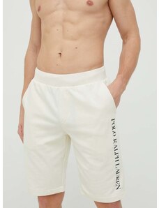 Polo Ralph Lauren rövid pizsama bézs, férfi, nyomott mintás