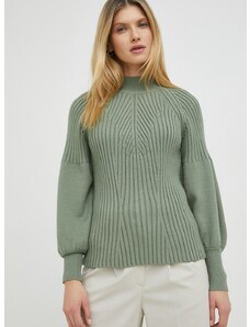 Bruuns Bazaar pulóver női, zöld, félgarbó nyakú