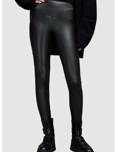 AllSaints legging fekete, női, sima