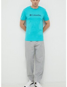 Columbia t-shirt türkiz, férfi, nyomott mintás