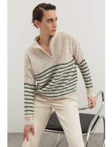 Trendyol Stone Wide fit kötöttáru pulóver