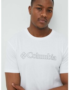 Columbia sportos póló Pacific Crossing II fehér, nyomott mintás, 2036472